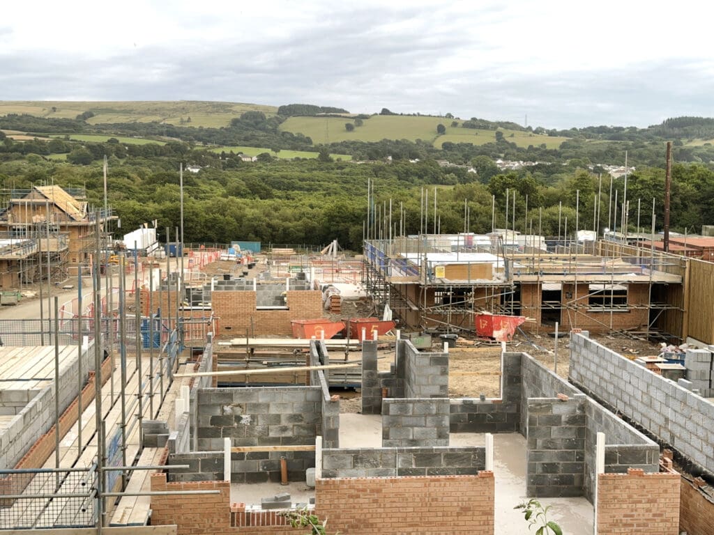 Pontypridd, Wales, UK- 13 July 2023: New homes being built by Bellway Homes on a development in Church Village on the outskirts of Pontypridd.